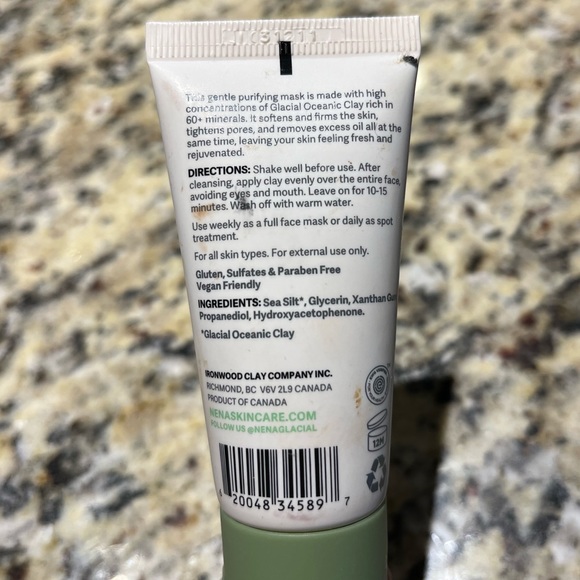 5/$25 New Nena Glacial Oceanic Clay Mask Deluxe Travel Size Detox Tighten Skin - Picture 3 of 4